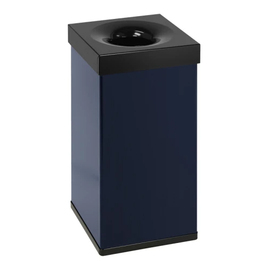 Abfallbehälter Carro Flame feuerlöschend 55 ltr Aluminium blau Deckelfarbe schwarz Produktbild