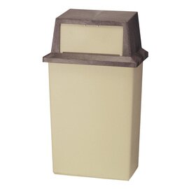 Abfallbehälter Wall-Hugger 80 ltr Kunststoff beige Pushdeckel  L 520 mm  B 300 mm  H 980 mm Produktbild