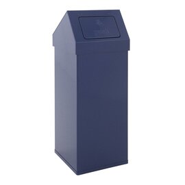 Abfallbehälter CARRO-PUSH 110 ltr Aluminium blau Pushdeckel  L 390 mm  B 390 mm  H 1000 mm Produktbild