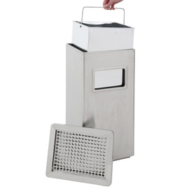 Ascher-Papierkorb Edelstahl matt rechteckig Produktbild 1 S