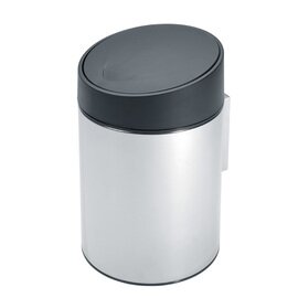 Wand-Abfalleimer Slide Bin 5 ltr Edelstahl schwarz Touchdeckel Ø 200 mm  H 320 mm Produktbild