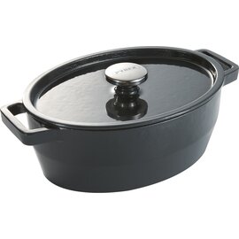 Casserole 5,8 ltr Gusseisen mit Deckel dunkelgrau oval 340 mm  x 262 mm  H 145 mm Produktbild