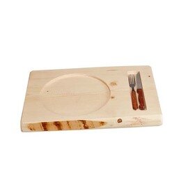 Pfannen-Platz-Set Naturell Holz hell  | Besteckaussparung 450 mm  x 330 mm Produktbild