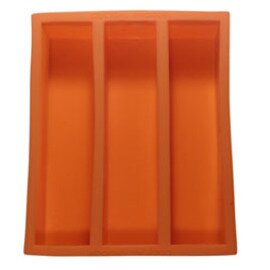 Eiswürfelform Kunststoff orange rund 4 Mulden Produktbild