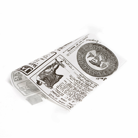 Snackpapier 250 mm x 200 mm | Zeitungsmotiv weiß | schwarz Produktbild