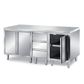 Schranktisch | 2000 mm x 700 mm H 870 mm mit 3 Schubladen mit 3 Flügeltüren Produktbild