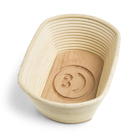 Brotform oval mit Holzboden Smiley Brotgewicht 1000 g L 250 mm Produktbild