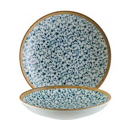 Teller tief Ø 230 mm CALIF Bloom Porzellan mit Dekor floral weiß | blau Produktbild