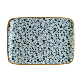 Platte 230 mm x 165 mm rechteckig CALIF Moove Porzellan Dekor floral weiß | blau Produktbild