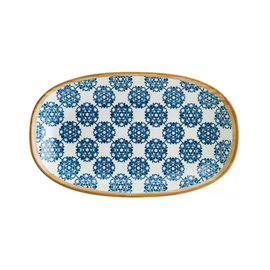 Platte 238 mm x 142 mm oval LOTUS Gourmet Porzellan Dekor floral weiß | blau Produktbild 0 L