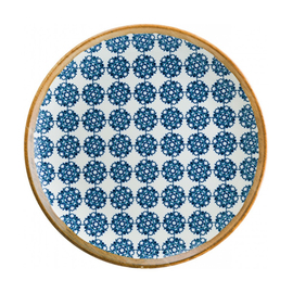 Teller flach Ø 270 mm LOTUS Gourmet Porzellan mit Dekor floral weiß | blau Produktbild