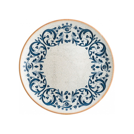 Teller flach Ø 230 mm VIENTO Gourmet H 20 mm weiß | blau mit Dekor Produktbild