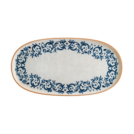 Platte oval 360 mm x 160 mm VIENTO Hygge Porzellan Dekor weiß | blau Produktbild