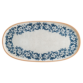 Platte oval 340 mm x 175 mm VIENTO Hygge Porzellan Dekor weiß | blau Produktbild