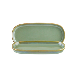Platte tief oval 230 ml 210 mm x 100 mm Hygge SAGE Porzellan grün Produktbild