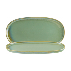 Platte oval 300 mm x 160 mm SAGE Hygge Porzellan grün Produktbild 0 L