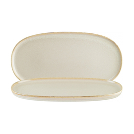 Platte oval 300 mm x 160 mm SAND Hygge Porzellan beige Produktbild