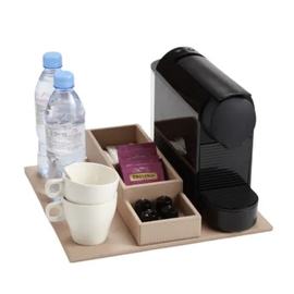 Welcome Tray SNAP beige mit Kaffeemaschine | Zutatenbehälter Produktbild