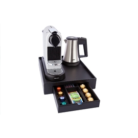 Welcome Tray B-TRAY-SPACE Kunstleder schwarz mit Wasserkocher STAR-UK Produktbild