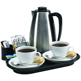 Welcome Tray Valette schwarz mit Edelstahl-Wasserkocher 350 mm  x 345 mm Produktbild