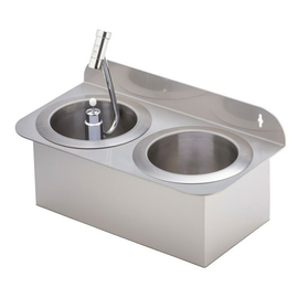 Portioniererdusche | Abtropfbehälter zur Wandbefestigung Silver WATERSTOP XL | 364 mm x 190 mm H 151 mm Produktbild