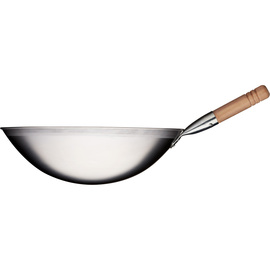 Wok-Pfanne gebürsteter Edelstahl, Grifflänge 200 mm Produktbild