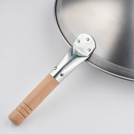 Wok-Pfanne gebürsteter Edelstahl, Grifflänge 200 mm Produktbild 2 S