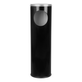 Standaschenbecher mit Papierkorb, schwarz Produktbild