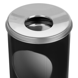Standaschenbecher mit Papierkorb, schwarz Produktbild 3 S