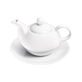 Teekanne mit Tasse und Untertasse, reinweißes Hotelporzellan, Serie Isabell, 3-tlg., 350 ml Produktbild 5 S