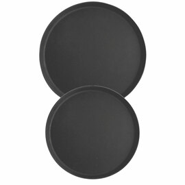 Tablett rund, mit rutschhemmender Oberfläche, schwarz, Ø 35,5 cm, Höhe 2,5 cm Produktbild