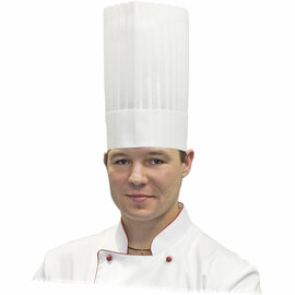 Nino Cucino Kochmütze, weiß, plissiert, 100% Vliesstoff, H. 25 cm Produktbild