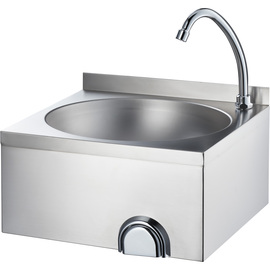 Handwaschbecken mit Kniebedienung, inkl. Armatur, Wandmontage, 400 mm x 400 mm x 225 mm (BxTxH) Produktbild