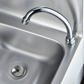 Handwaschbecken mit Kniebedienung, inkl. Armatur und Seifenspender, Wandmontage, 400 mm x 330 mm x 570 mm (BxTxH) Produktbild 6 S