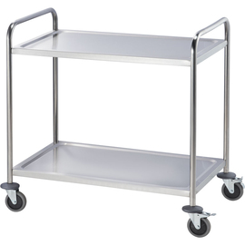 Servierwagen aus Edelstahl, mit zwei Borden, 860 x 540 x 940 mm (BxTxH) Produktbild