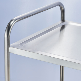 Servierwagen aus Edelstahl, mit zwei Borden, 860 x 540 x 940 mm (BxTxH) Produktbild 5 S