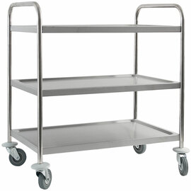 Servierwagen aus Edelstahl, mit drei Borden, 845 x 525 x 940 mm (BxTxH) Produktbild