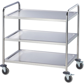 Servierwagen aus Edelstahl, mit drei Borden, 860 x 540 x 920 mm (BxTxH) Produktbild