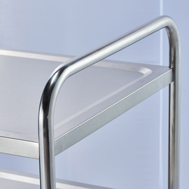 Servierwagen aus Edelstahl, mit drei Borden, 860 x 540 x 920 mm (BxTxH) Produktbild 4 S