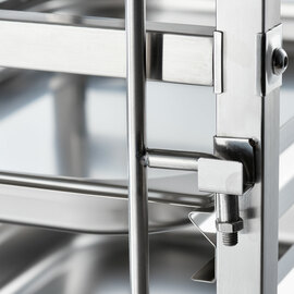Tablettwagen aus Edelstahl, passend für 14 x GN 1/1, 380 x 550 x 1735 mm (BxTxH) Produktbild 3 S