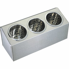 Besteckbehälter aus Edelstahl für 3 Besteckköcher Produktbild