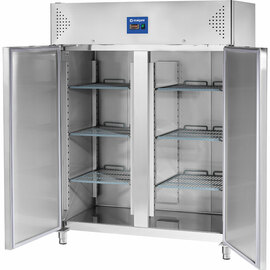 Doppeltür-Tiefkühlschrank, Edelstahl, GN 2/1, 1480x830x2010 mm (BxTxH), 0,44 kW Produktbild 2 S