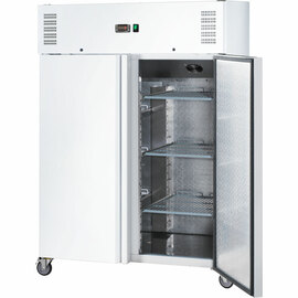 STARLINE Doppeltür-Kühlschrank GN 2/1, weiß, fahrbar, 1340x810x2000 (BxTxH), 0,35 kW Produktbild 2 S