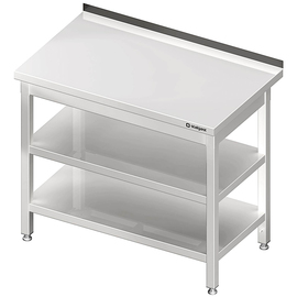 Arbeitstisch mit Grund- und Zwischenboden, 400x600x850 mm, mit Aufkantung, verschweißt Produktbild