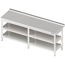 Arbeitstisch mit Grund- und Zwischenboden, 2200x600x850 mm, mit Aufkantung, verschweißt Produktbild