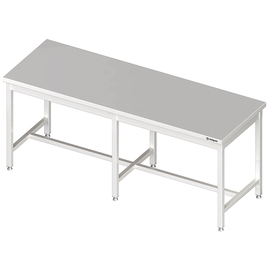 Zentralarbeitstisch mit mittiger Strebe, 2000x800x850 mm, ohne Aufkantung, verschweißt Produktbild