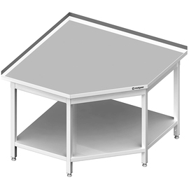 Eckarbeitstisch mit Grundboden, 1200x1200x850 mm (Anbau: 700/600 mm), mit Aufkantung, verschweißt Produktbild
