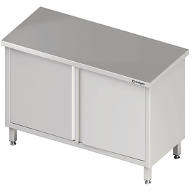 Durchreicheschrank mit Flügeltüren, 800x600x850 mm, ohne Aufkantung, verschweißt Produktbild