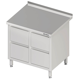 Schubladenschrank mit 2x2 Schubladen, 840x600x850 mm, mit Aufkantung, verschweißt Produktbild