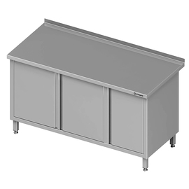 Arbeitsschrank mit Flügeltüren, 1600x600x850 mm, mit Flügeltürschrank rechts, mit Aufkantung, verschweißt Produktbild
